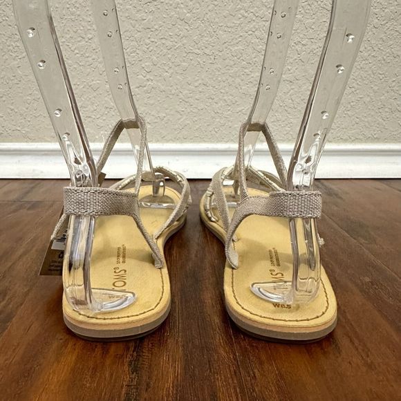NWT TOMS Lexie Strappy Sandals Oxford Tan Heritage Canvas/Diamond Tribal - Picture 7 of 10